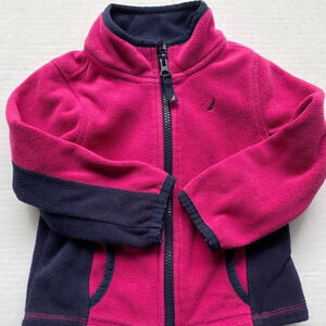 Nautica fleece‎ pink and purple girls jacket coat 2T